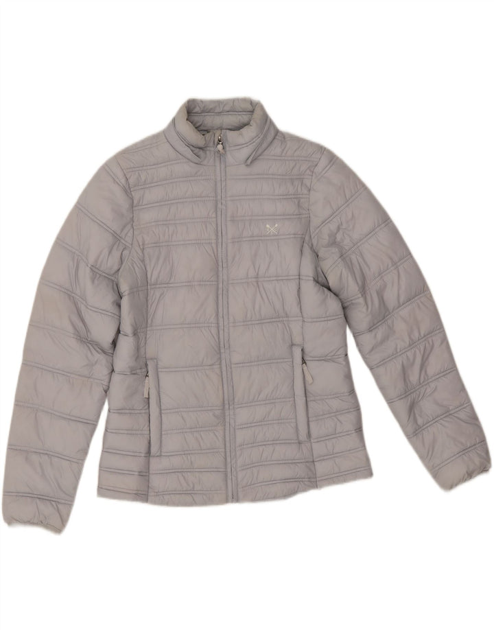 Crew Clothing Chaqueta acolchada para mujer UK 12 Nylon gris medio