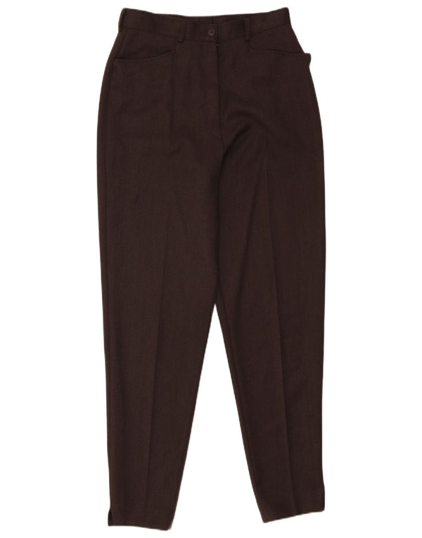 Vintage Womens High Waist Tapered Casual Trousers IT 46 Large W26 L30 Brown