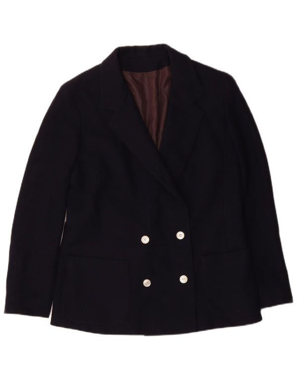 Vintage mujer chaqueta blazer de doble pecho IT 46 azul marino grande
