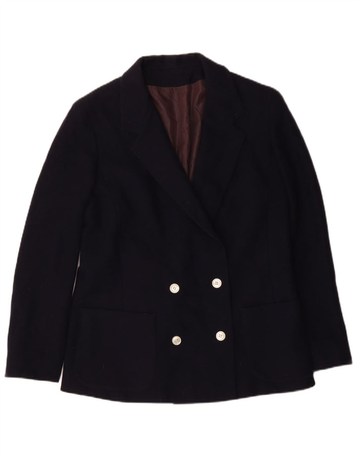 Vintage mujer chaqueta blazer de doble pecho IT 46 azul marino grande