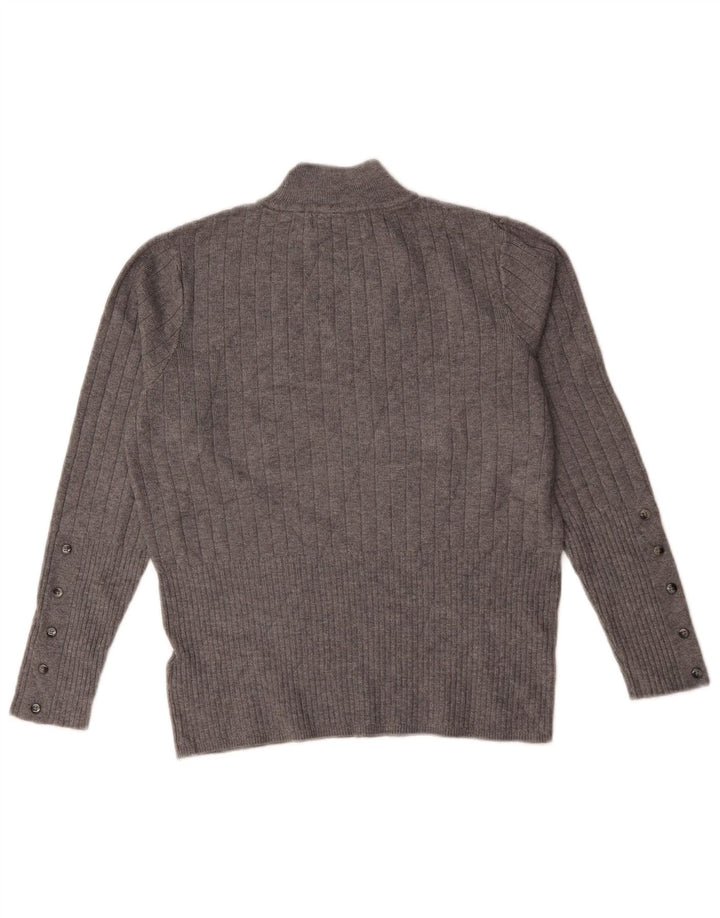 Marks & Spencer Jersey con Cuello Alto para Mujer UK 44 Viscosa Gris Grande