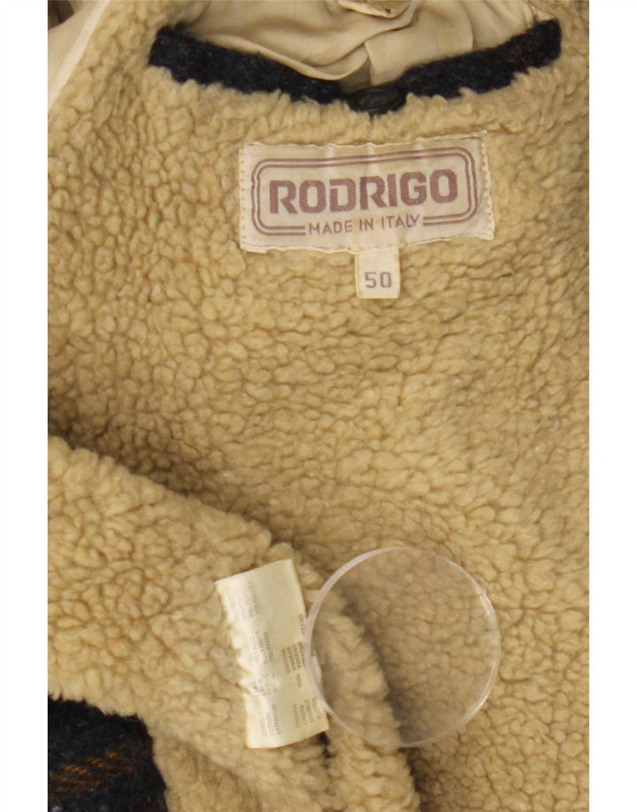 Rodrigo Chaqueta Bomber Sherpa para Hombre IT 50 Lana a Cuadros Gris Grande