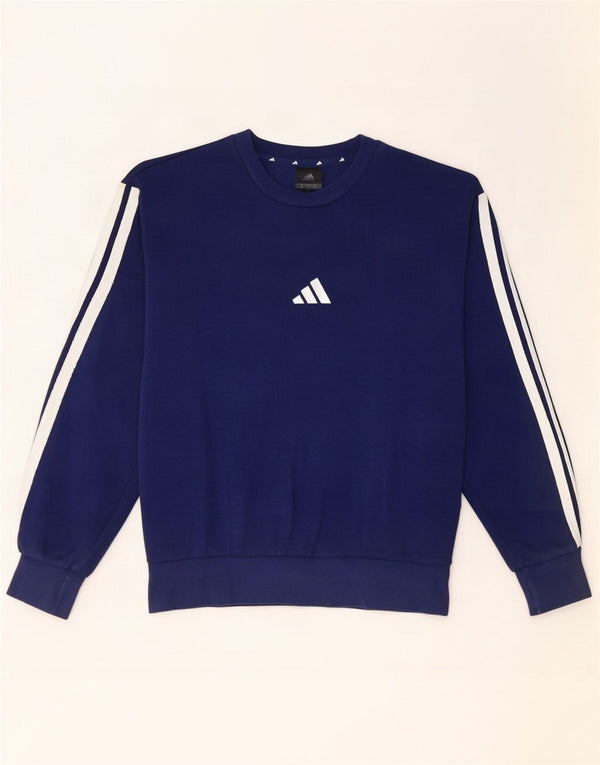 Adidas Hombre Sudadera Jumper Medium Azul Marino Algodón