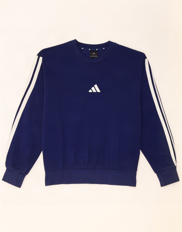 Adidas Hombre Sudadera Jumper Medium Azul Marino Algodón