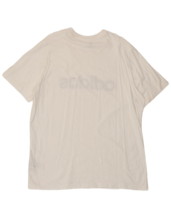 Adidas Hombre Camiseta Gráfica Top XL Algodón Blanco