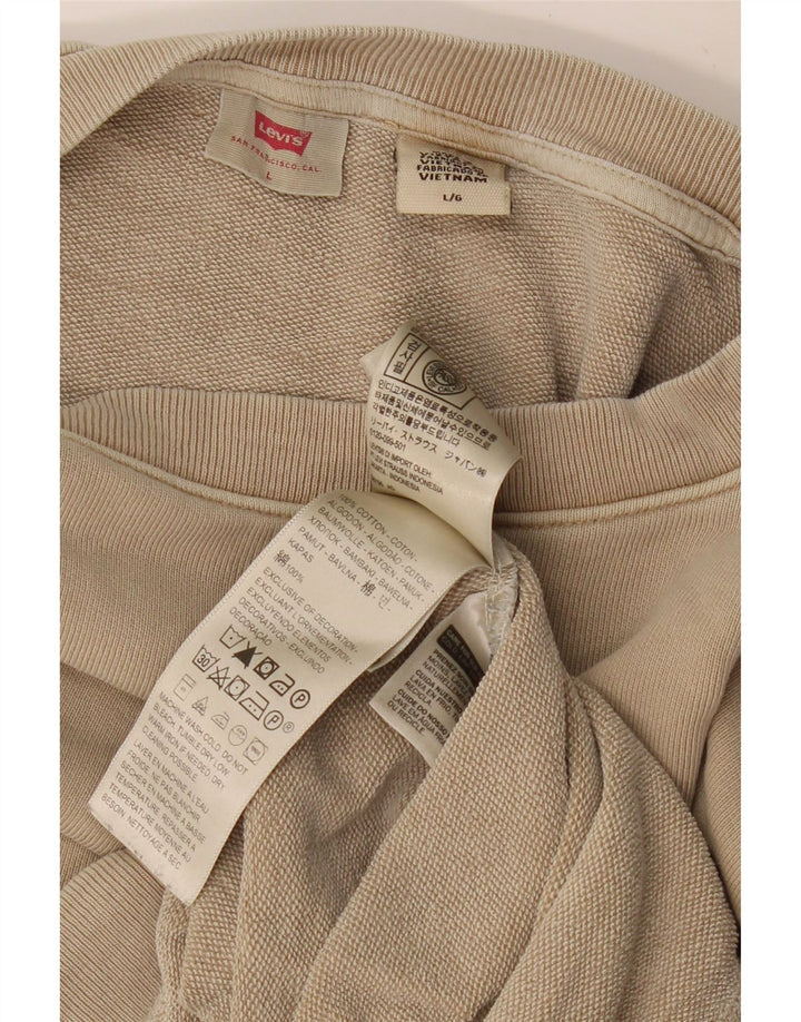 LEVI'S Sudadera tipo jersey para hombre, talla grande, algodón beige