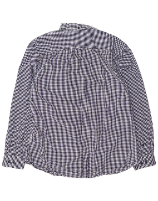 Ben Sherman Camisa para hombre XL Algodón a cuadros azul marino