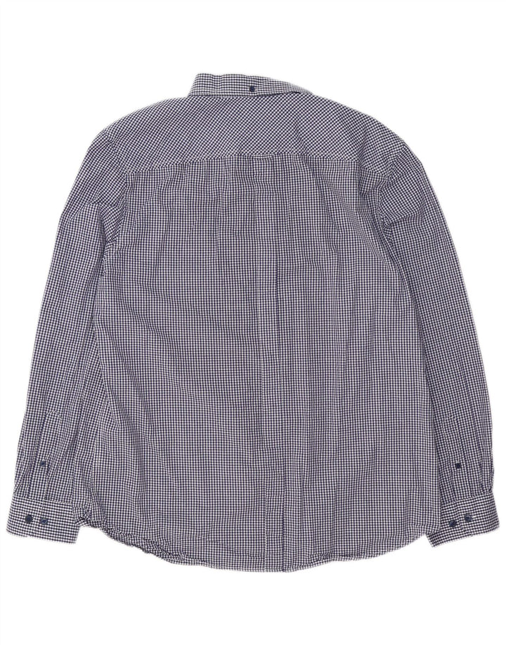 Ben Sherman Camisa para hombre XL Algodón a cuadros azul marino