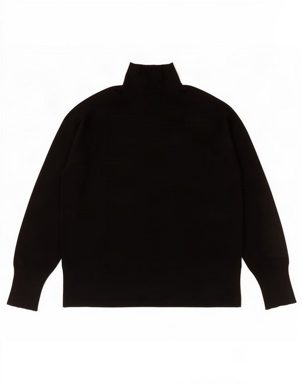Zara Mujer Oversize Cuello Alto Jersey Jersey UK 10 Small Viscosa Negra