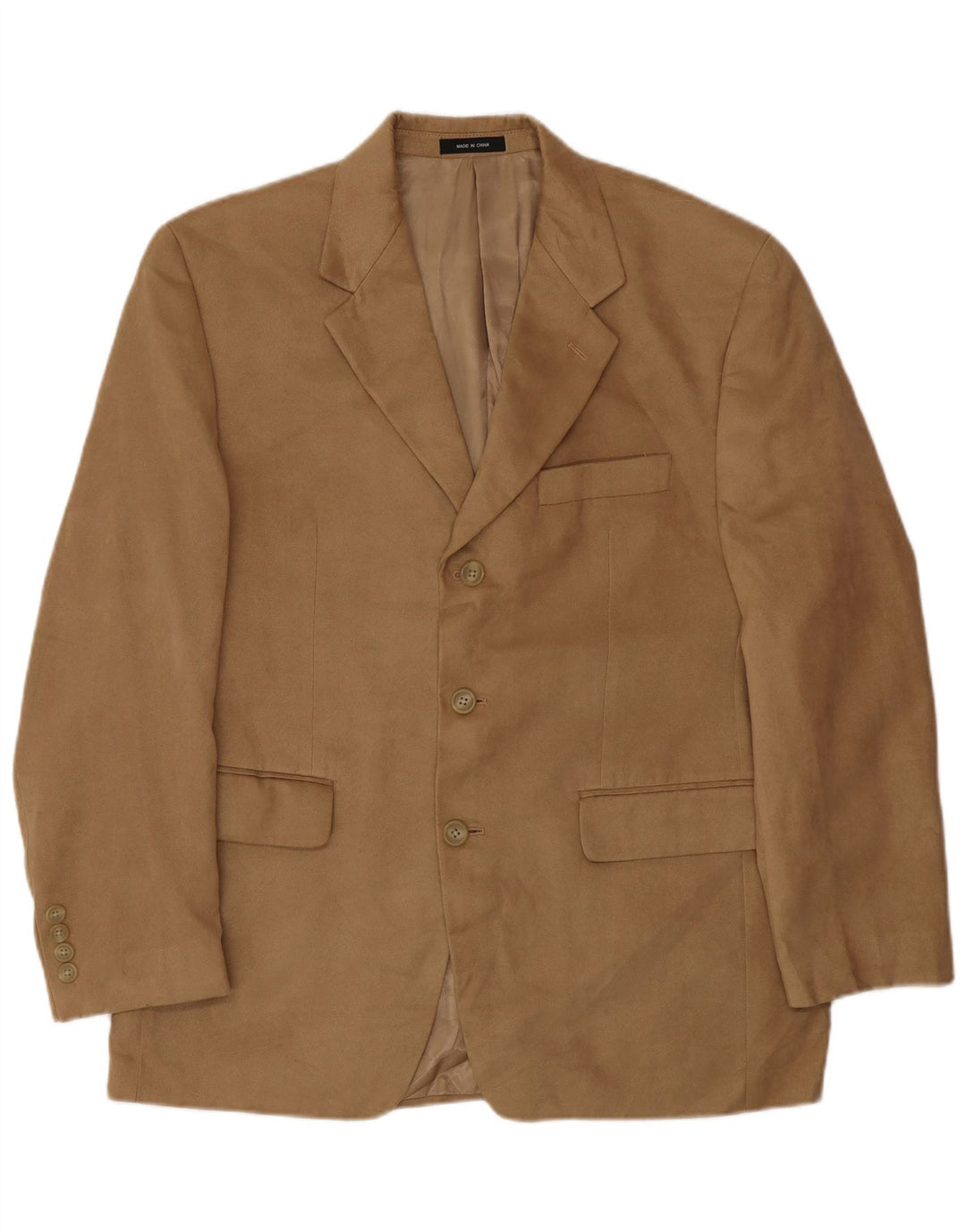Chaps Chaqueta tipo blazer de 3 botones para hombre UK 38 Poliéster beige medio