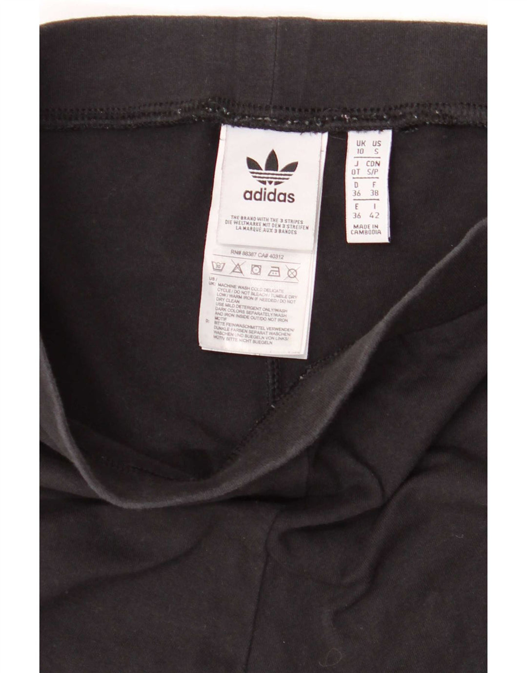 Adidas Leggings para mujer Reino Unido 10 Pequeño Algodón Negro