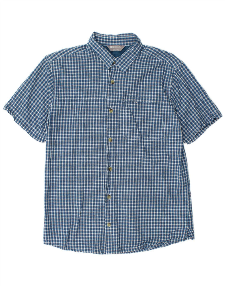 Camisa de manga corta para hombre de Mountain Warehouse Algodón a cuadros azul medio