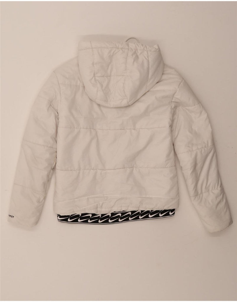 NIKE Womens Therma-Fit Hooded Padded Jacket UK 6 XS White Polyester Vintage Nike and Second-Hand Nike from Messina Hembry 