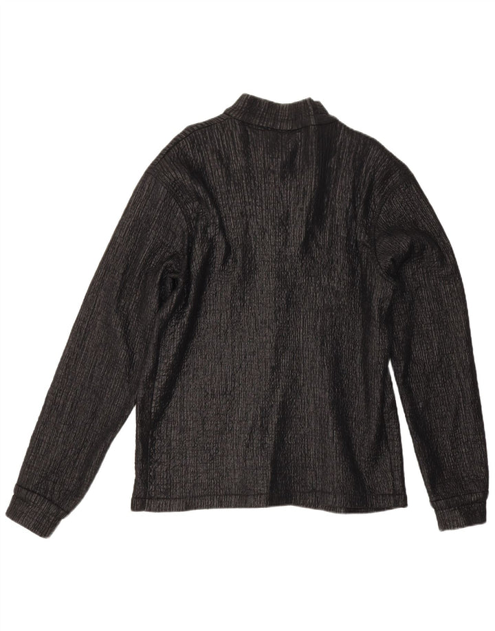 Vintage mujer camisa blusa Reino Unido 14 grande negro