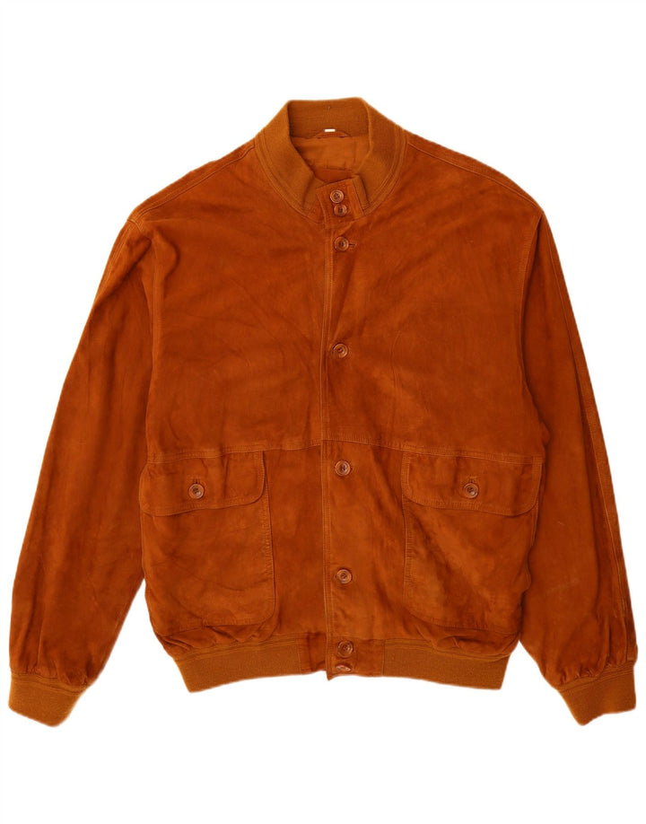 Vintage hombres ante bomber chaqueta IT 56 3XL cuero marrón