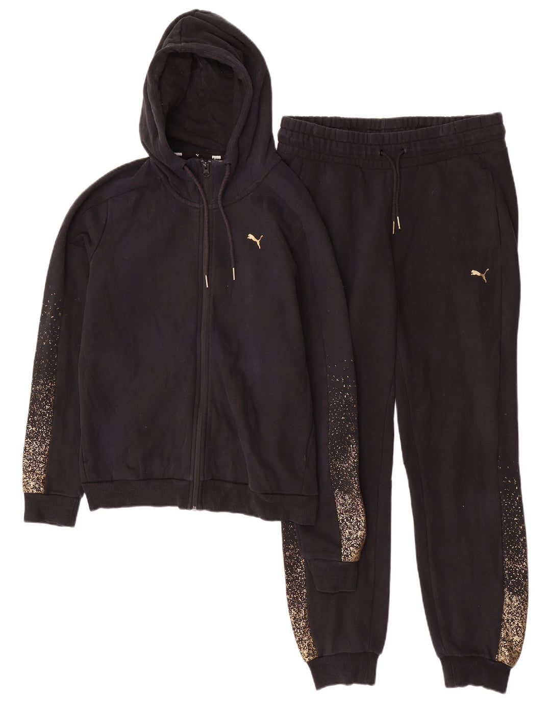 Puma Chándal completo con capucha para mujer UK 14 Medium Black Spotted