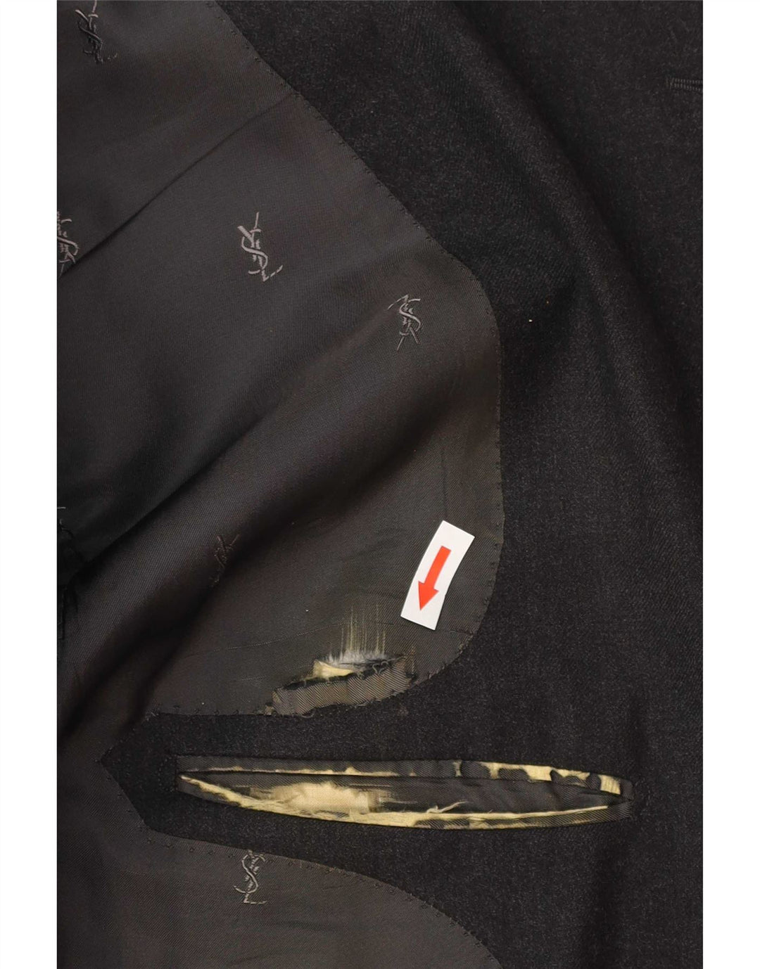 Yves Saint Laurent Chaqueta blazer de 2 botones para hombre IT 56 3XL Clásico de lana gris