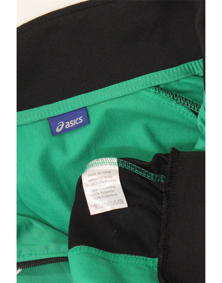 Asics Mens Graphic Chándal Top Chaqueta 2XL Verde Colorblock Poliéster