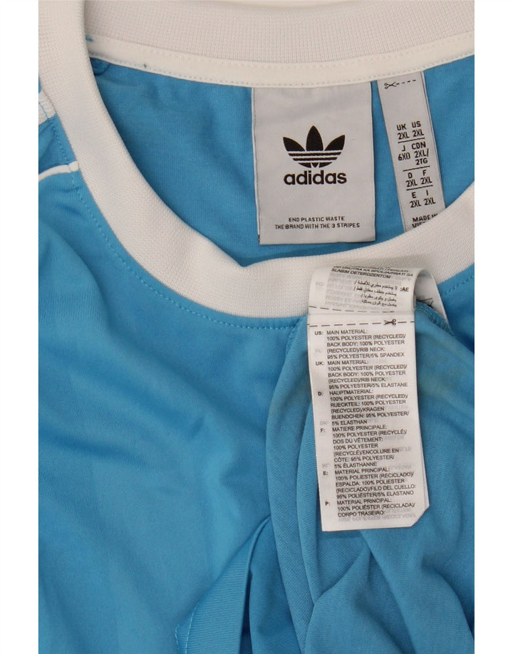 Adidas Camiseta Hombre Top 2XL Poliéster Rayas Azules