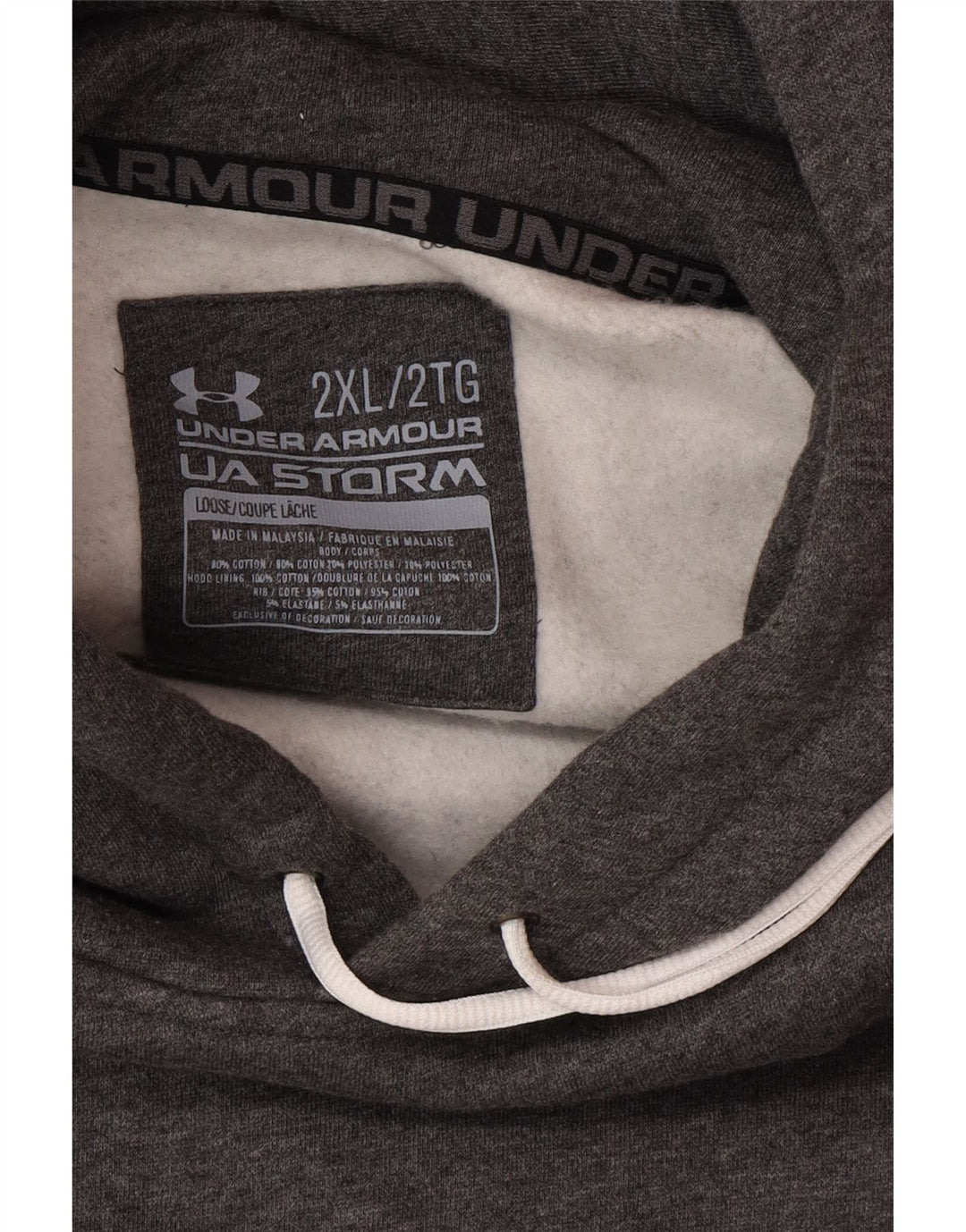 UNDER ARMOUR Jersey con capucha para hombre 2XL Algodón gris