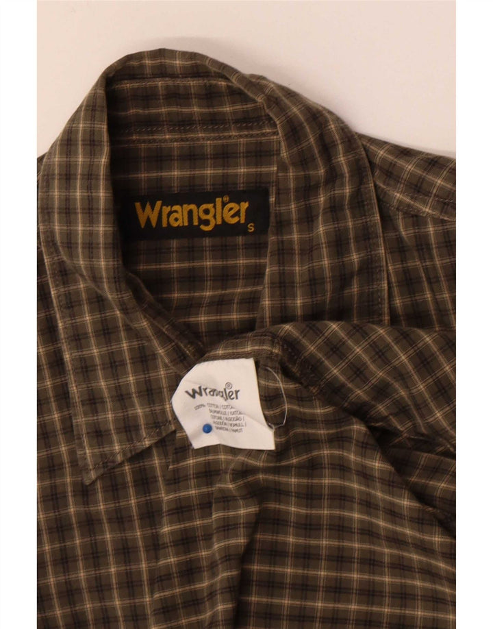 Camisa Wrangler Hombre Small Khaki Check Cotton