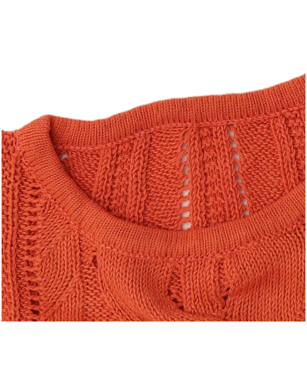 VINTAGE Mujer Crew Neck Jumper Suéter Reino Unido 14 Naranja Medio