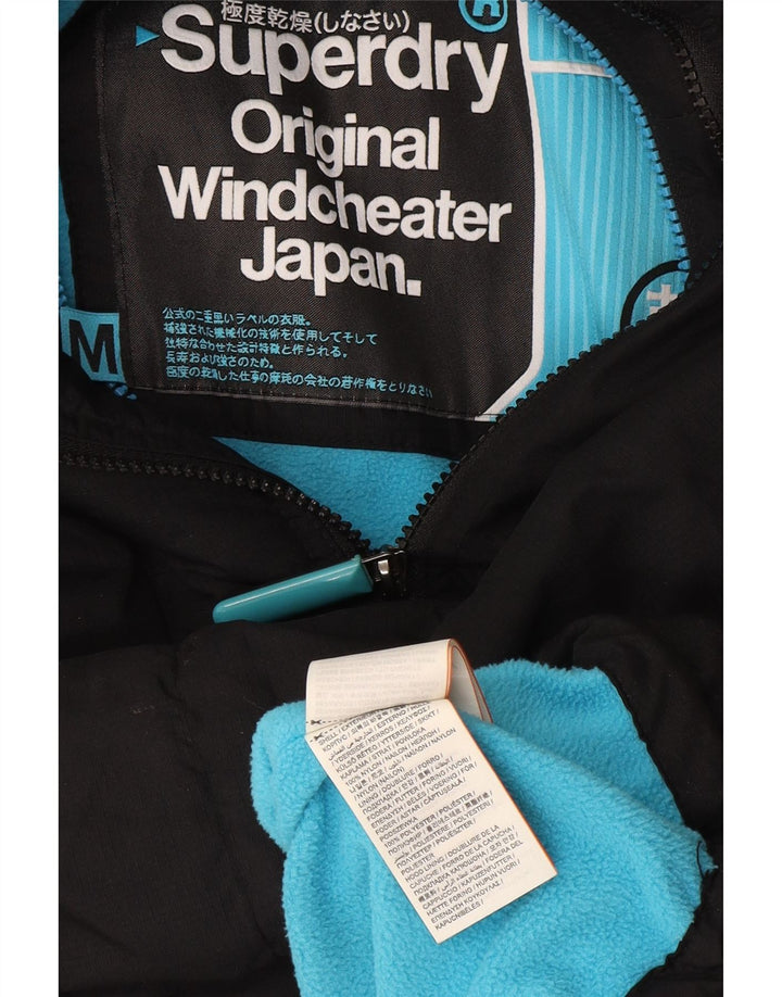 Superdry Chaqueta cortavientos con capucha Windcheater para mujer, talla 40, talla M, color negro
