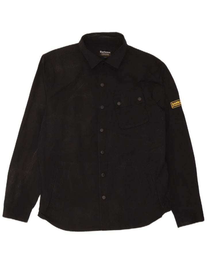 Barbour Camisa Sobrecamisa Para Hombre Grande Poliéster Negro