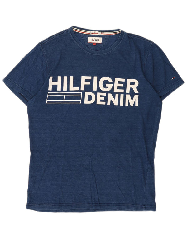 Tommy Hilfiger Camiseta gráfica para hombre Top Medium Azul marino Algodón