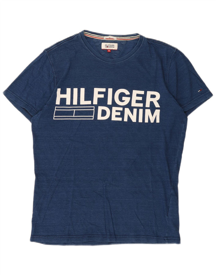 Tommy Hilfiger Camiseta gráfica para hombre Top Medium Azul marino Algodón