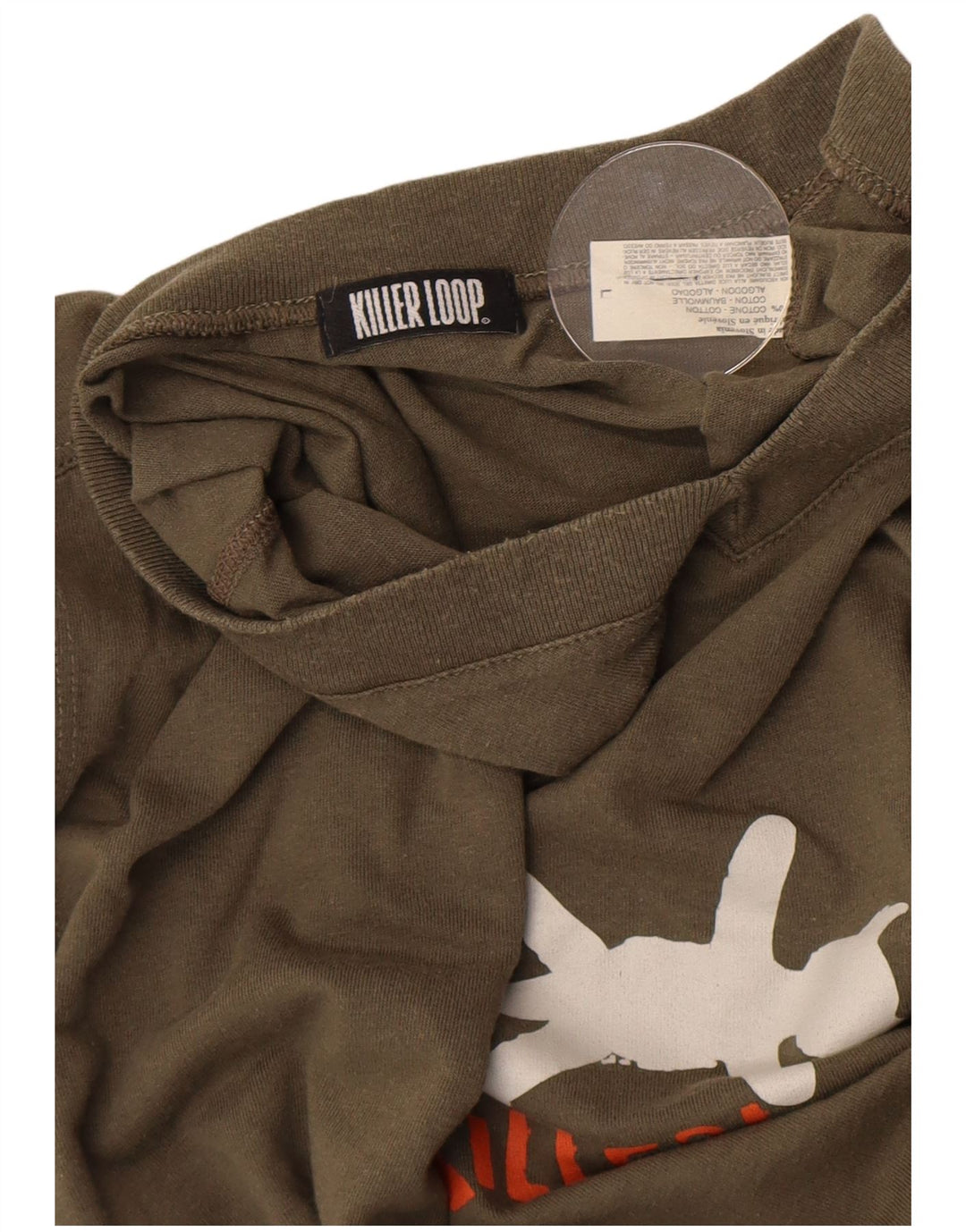 Killer Loop Camiseta gráfica para hombre Top grande de algodón caqui