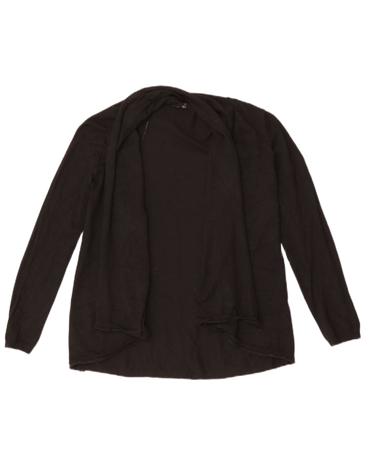 Zara Mujer Cárdigan Abierto Suéter UK 44 Grande Negro