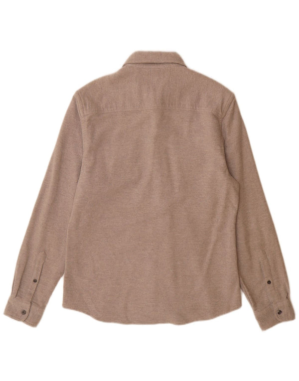 Camisa Reiss de corte regular para hombre de algodón gris grande