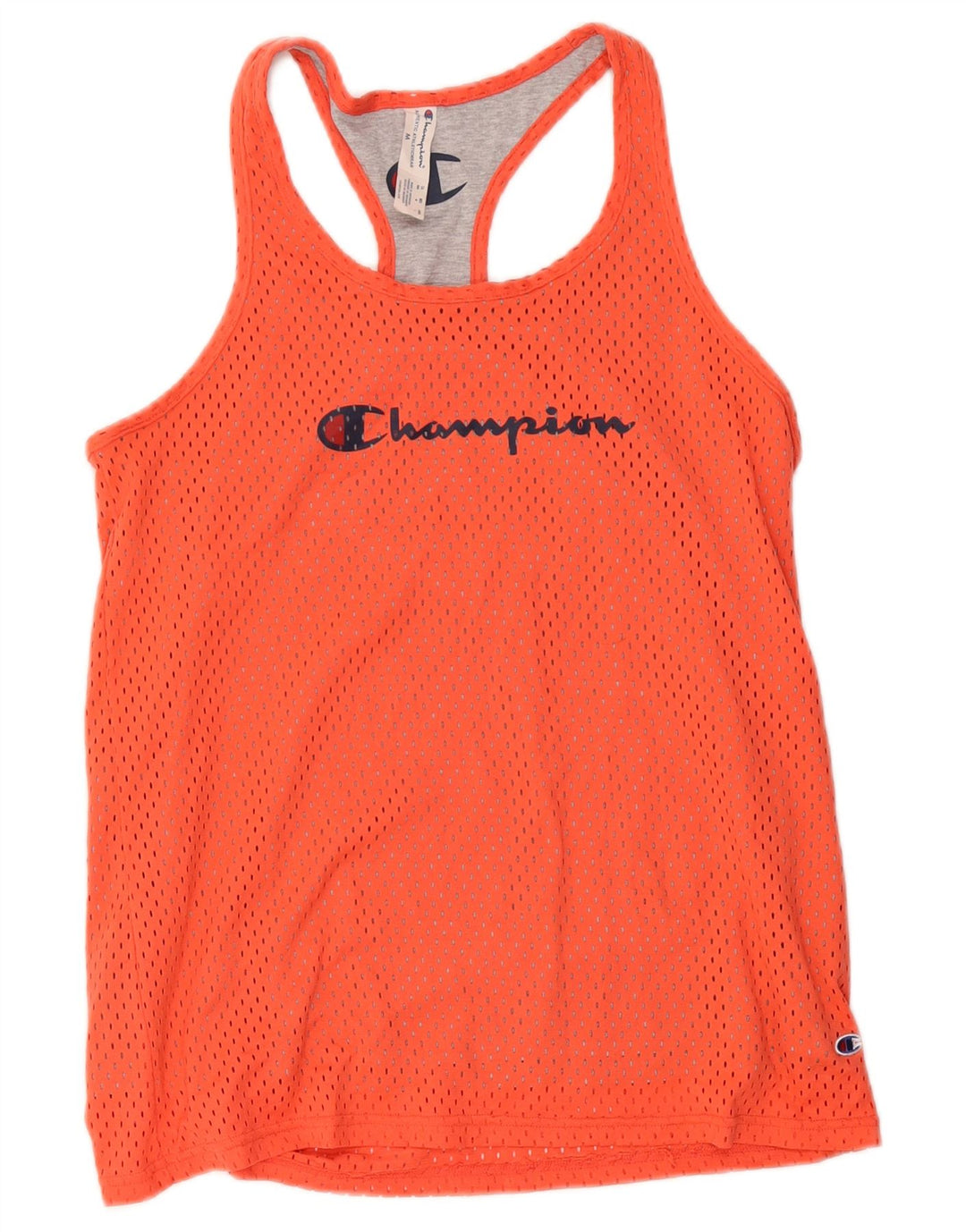 Champion Camiseta sin mangas con gráfico de ajuste atlético para mujer UK 40 Poliéster naranja medio