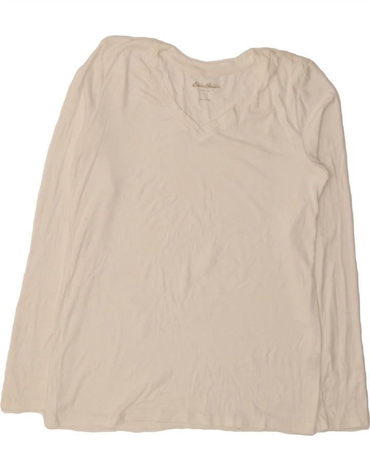 EDDIE BAUER Womens Seattle Top Long Sleeve UK 14 Large White Cotton Vintage Eddie Bauer and Second-Hand Eddie Bauer from Messina Hembry 