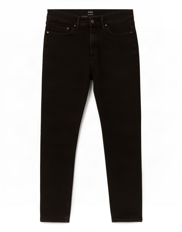 Marks & Spencer Jeans ajustados para hombre W30 L29 Algodón negro