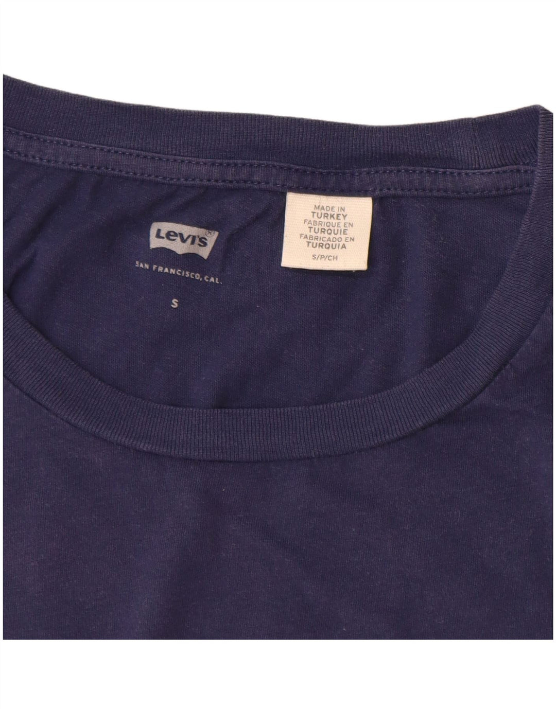 LEVI'S Camiseta gráfica para mujer Top UK 10 Small Azul marino Algodón