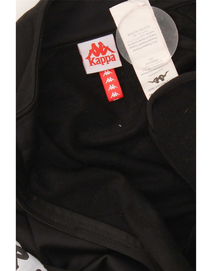 Kappa Mens Graphic Chándal Top Chaqueta Mediano Negro Colorblock Poliéster