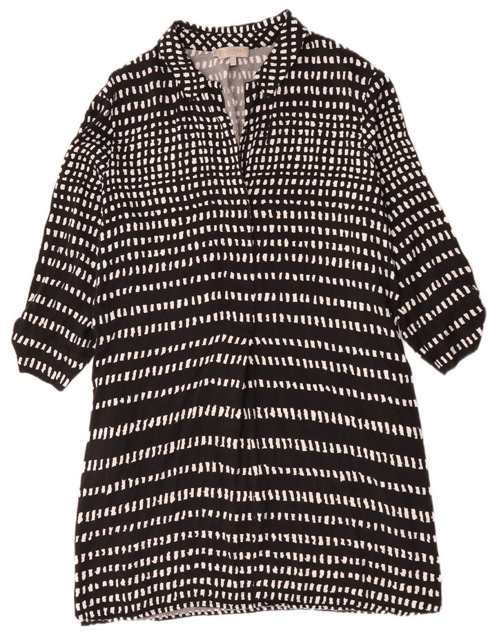 Hobbs Vestido básico de manga 3/4 para mujer UK 40 XL Viscosa geométrica negra