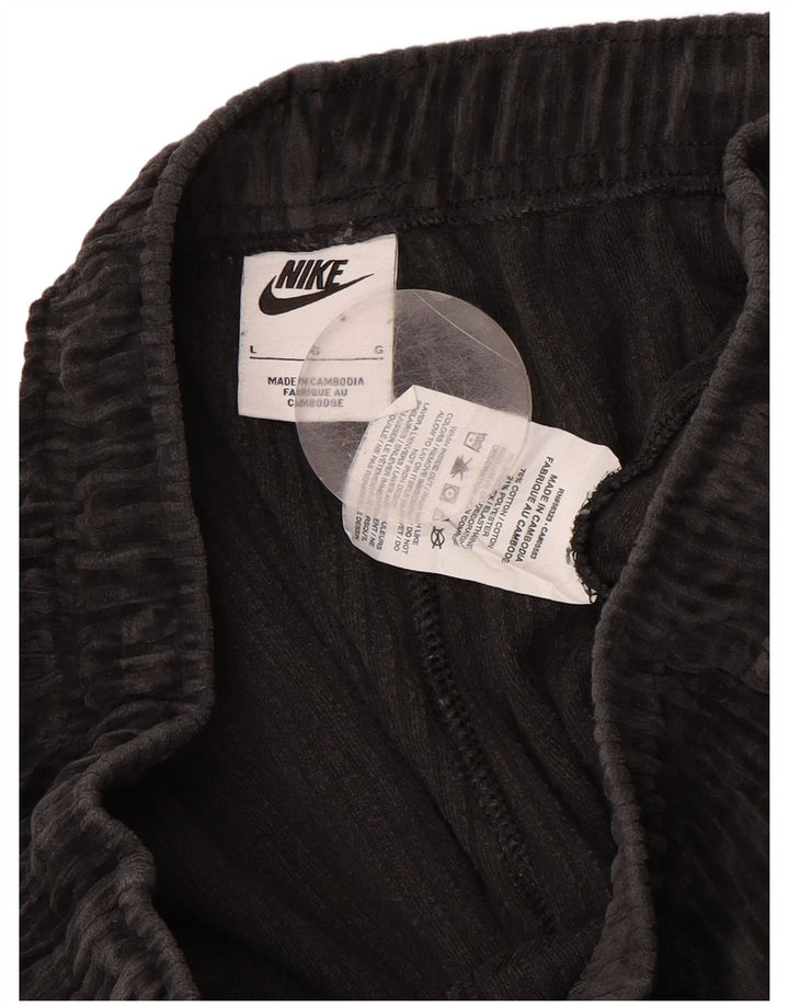 NIKE Pantalones de chándal de terciopelo para hombre, talla grande, algodón negro