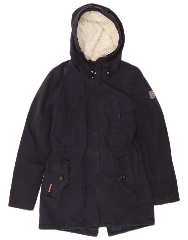 SUPERDRY Chaqueta parka extragrande The Rookie para mujer UK 6 XS Azul marino