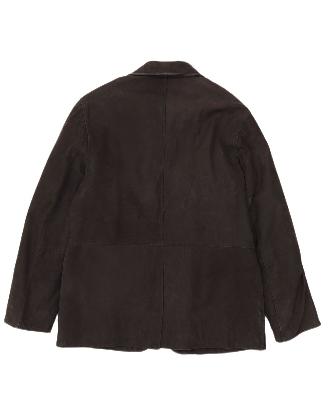 Chaqueta de cuero vintage para hombre IT 50 cuero negro grande