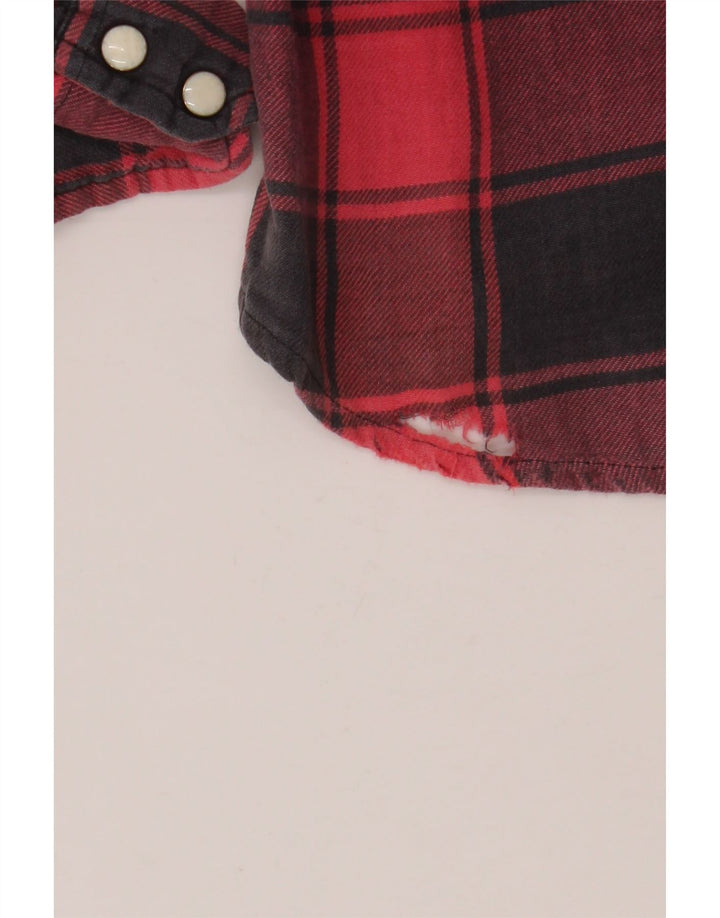 LEVI'S Camisa de franela de algodón a cuadros rojos medianos para hombre