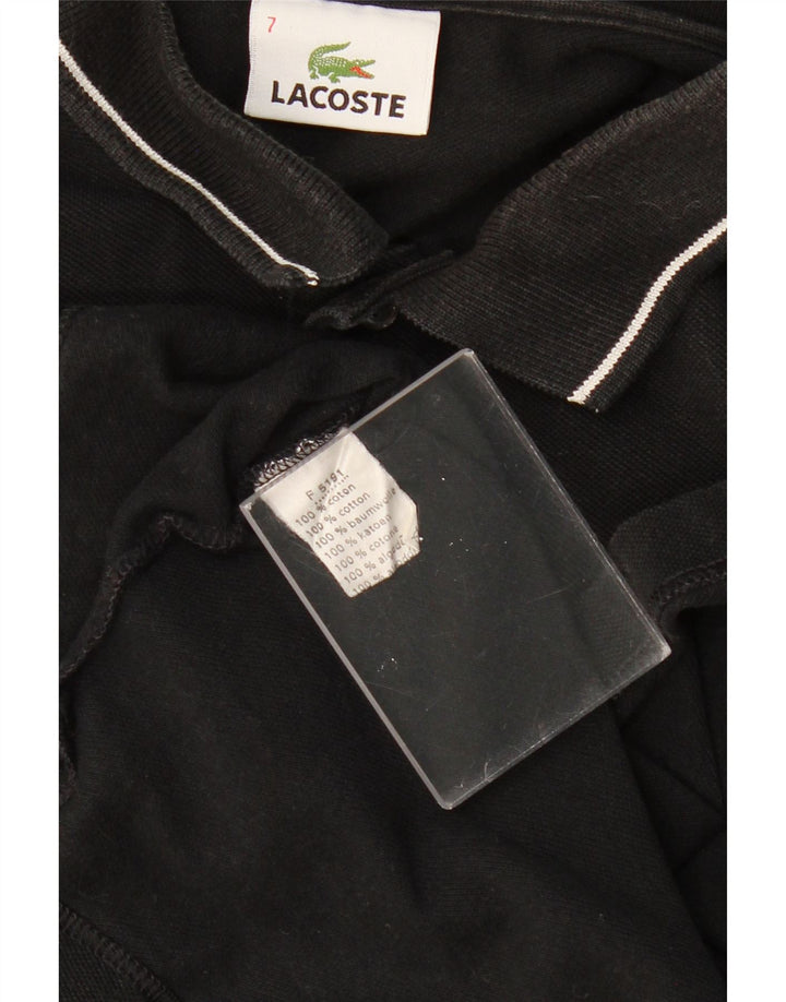 LACOSTE Polo gráfico para hombre talla 7 2XL algodón negro