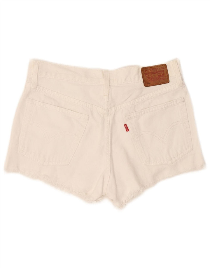 Levi's 501 Shorts De Mezclilla Desgastados W26 Pequeño Algodón Blanco para Mujer