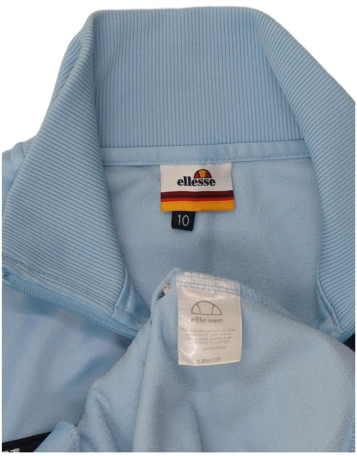 ELLESSE Chaqueta de chándal para mujer UK 10 Small Blue Colourblock Poliéster