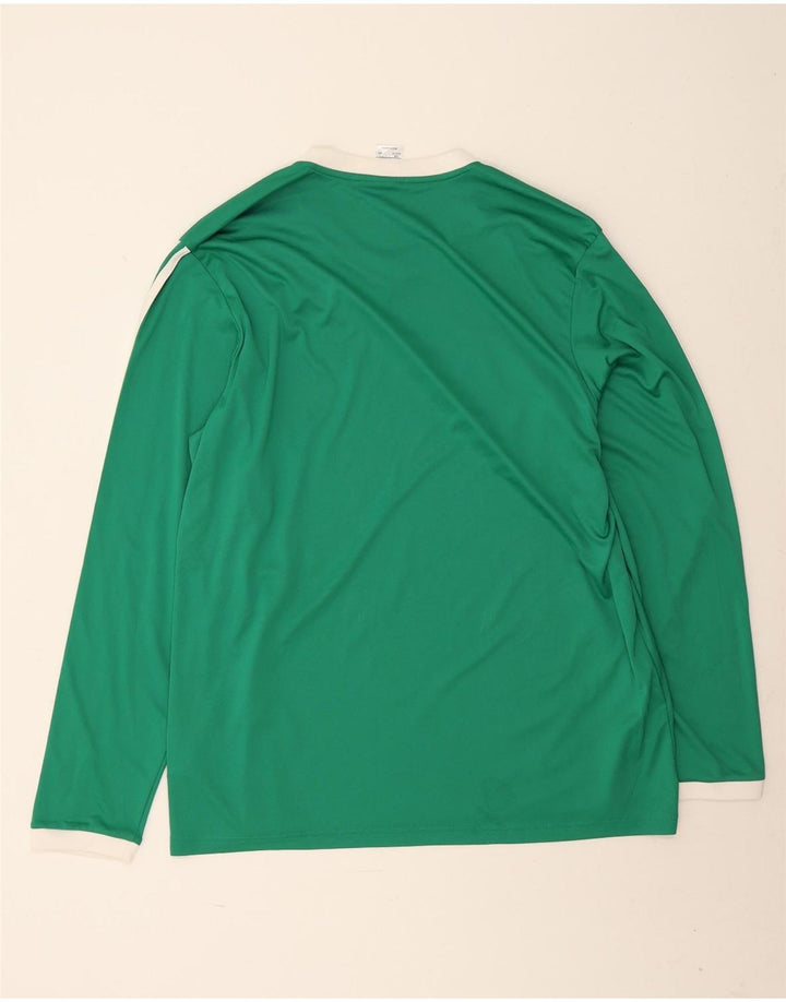 Adidas Mens Climalite Top manga larga 2XL poliéster a rayas verdes