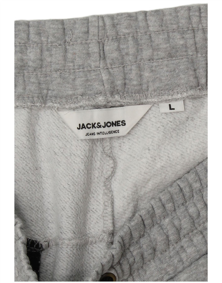 JACK & JONES Hombre Pantalones de chándal Joggers Large Grey Colourblock
