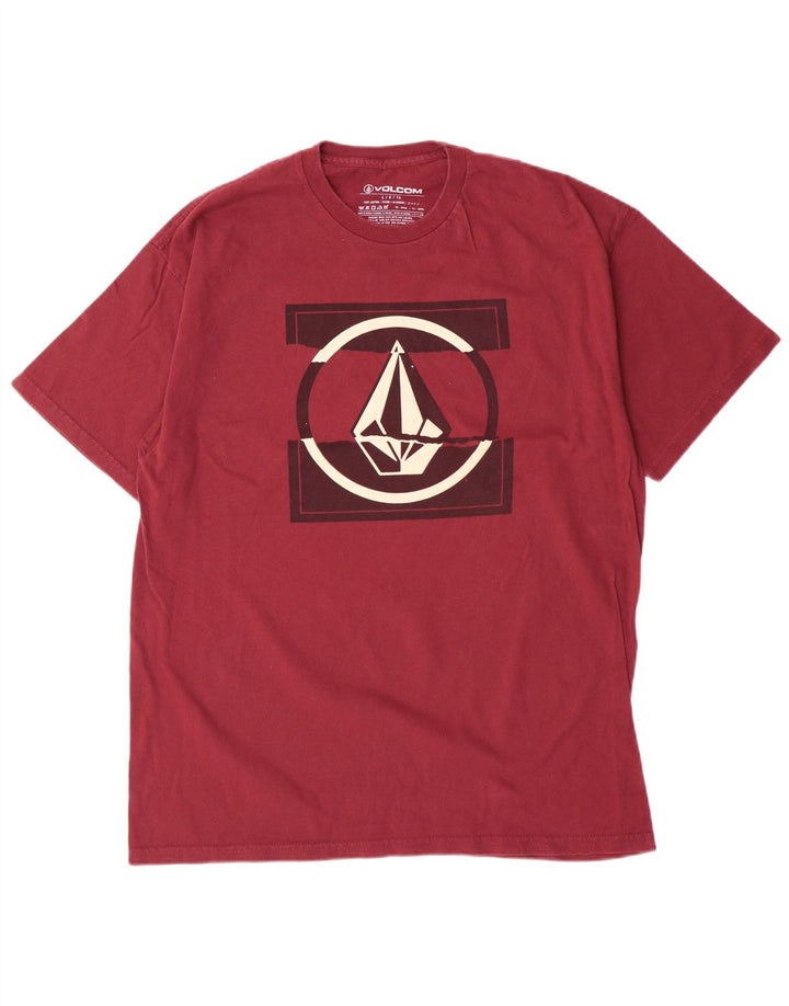 Volcom Niños 13-14 Años Grande Algodón Burdeos