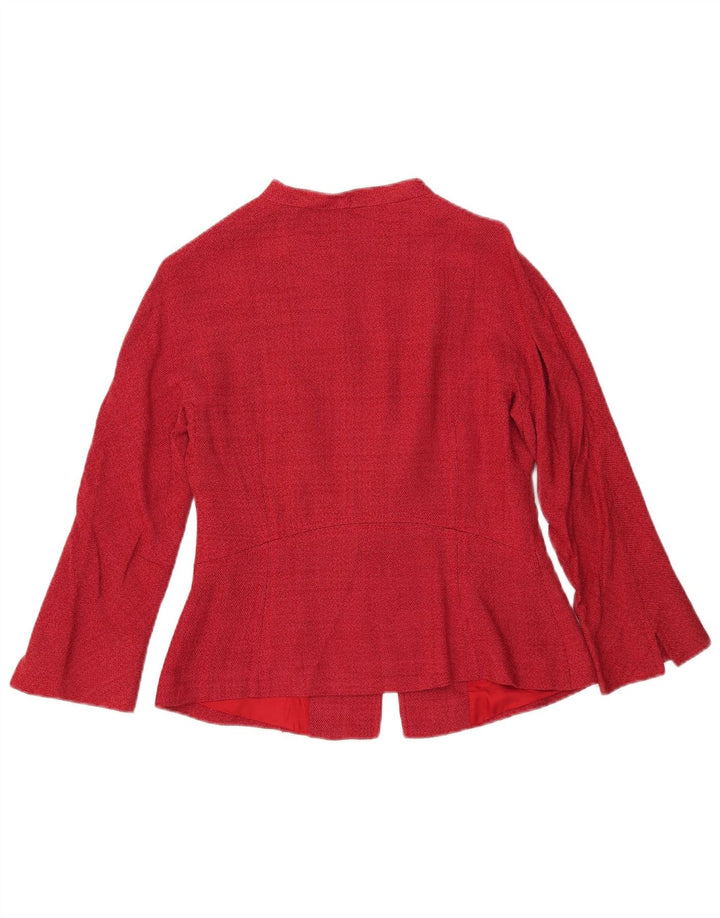 Zara Chaqueta Blazer Mujer EU 40 Rayón Rojo Mediano